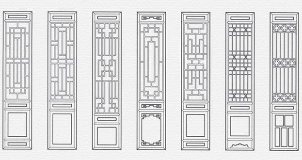 兴安常用中式仿古花窗图案隔断设计图